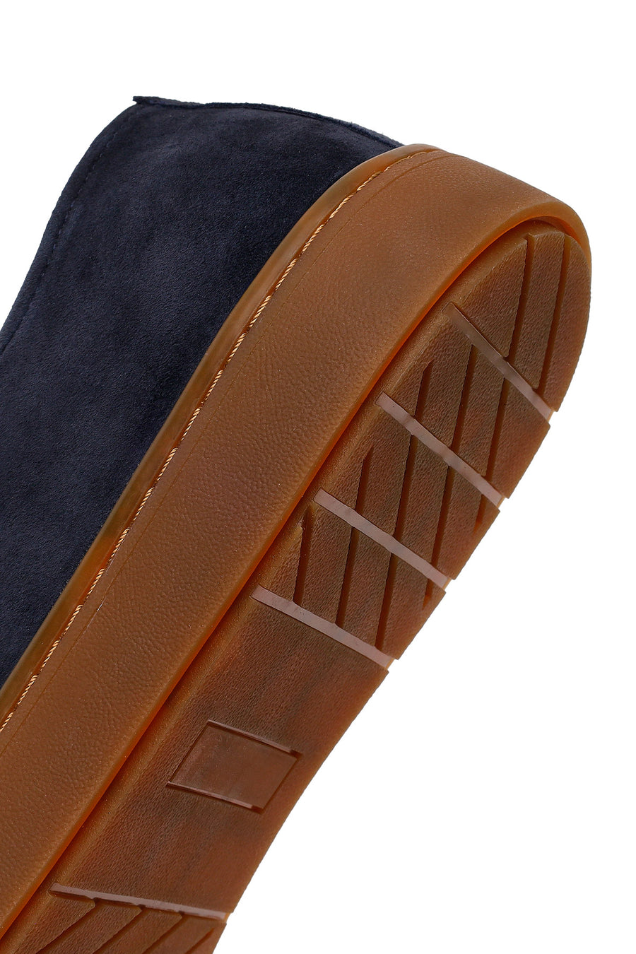 Male Navy Lace-up Suede Leather Sneaker