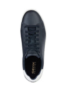 Geox Men's Navy Blue Spherica Ecub-1 Lace-up Leather Sneaker | Derimod