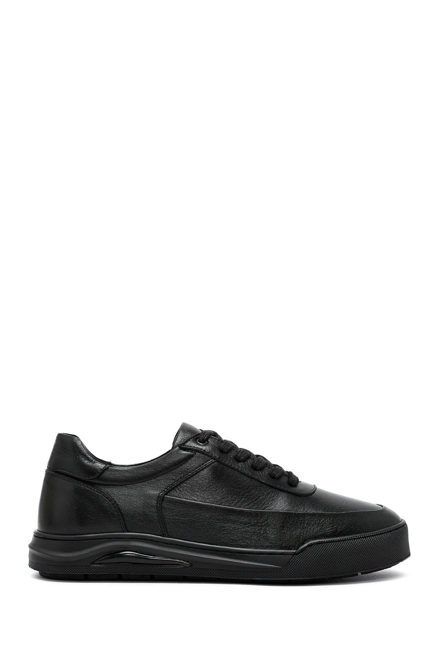 Erkek Siyah Bağcıklı Deri Sneaker 25WFD760718 | Derimod