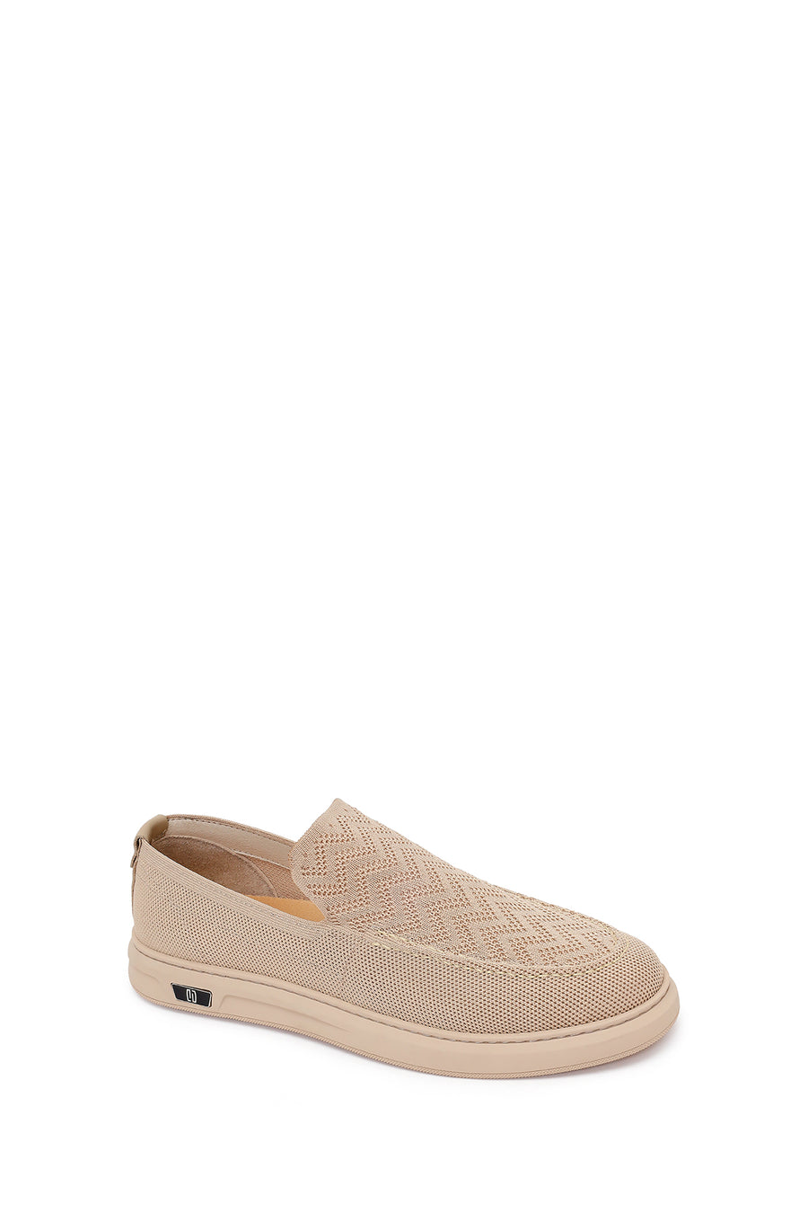 Male Beige Patterned Fabric Loafer