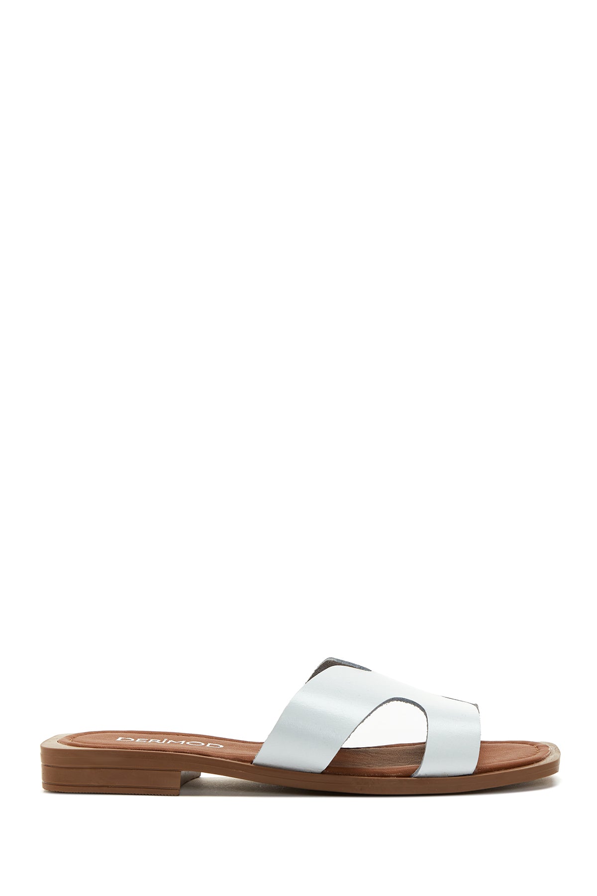 Women's White Leather Slippers 24SFD330218 | Derimod