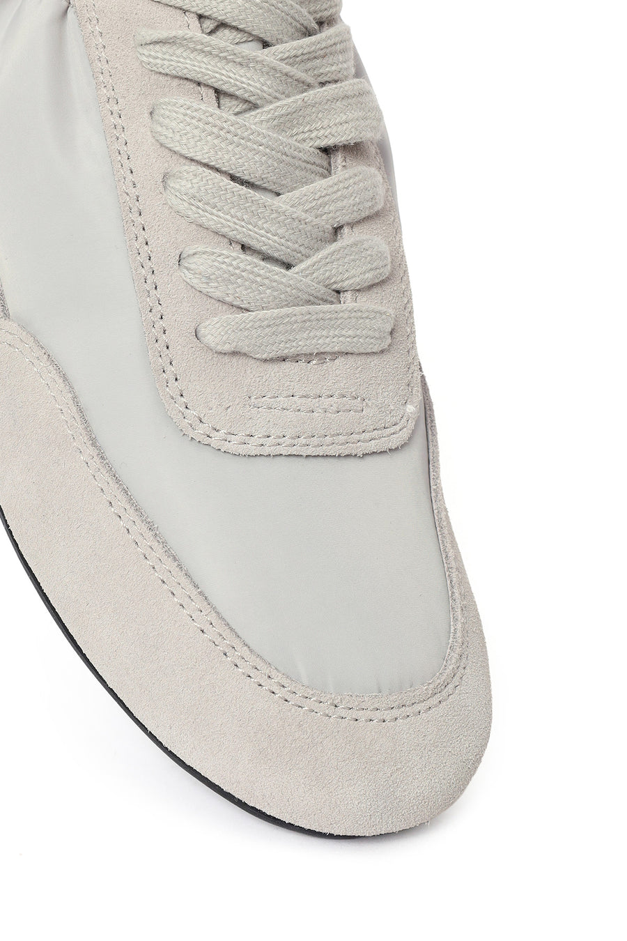 Women's Grey Lace-up Leather Sneaker