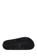 Men's Black Buckled Slippers | Derimod