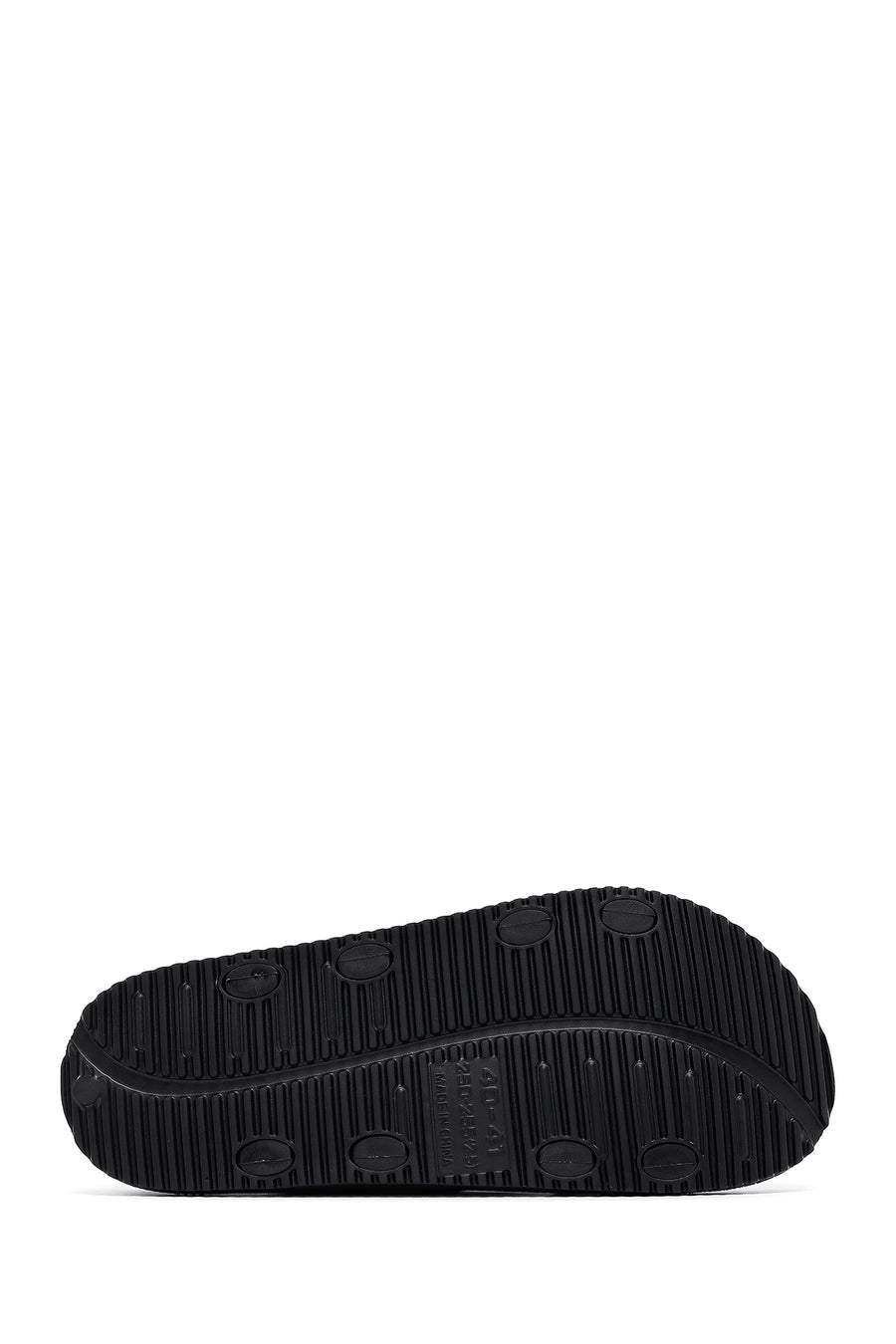 Men's Black Buckled Slippers