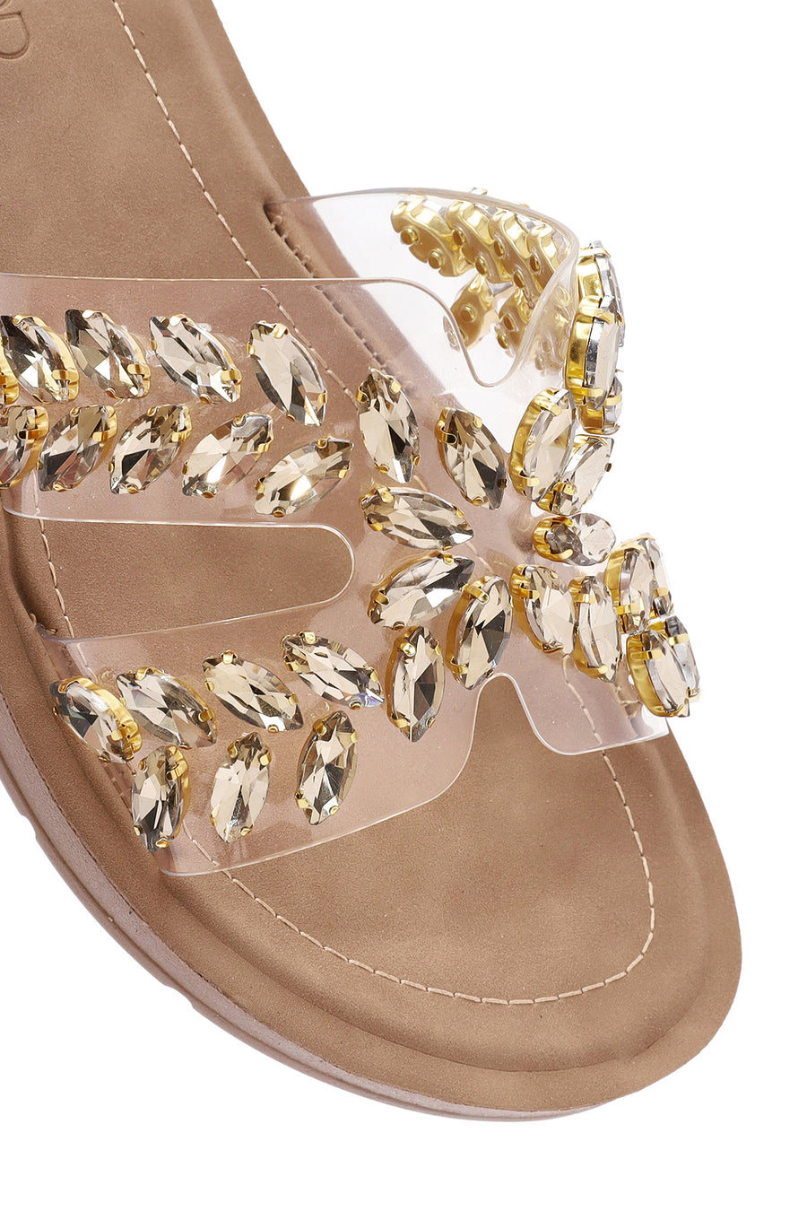 Women's Gold Stone Slippers