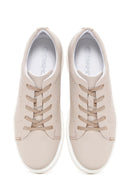 Men's Beige Leather Sneaker | Derimod