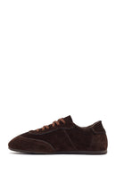 Women's Brown Lace-up Suede Leather Sneaker | Derimod