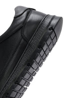 Erkek Siyah Bağcıklı Deri Casual Sneaker | Derimod