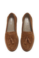 Women's Tan Suede Leather Comfort Loafer | Derimod