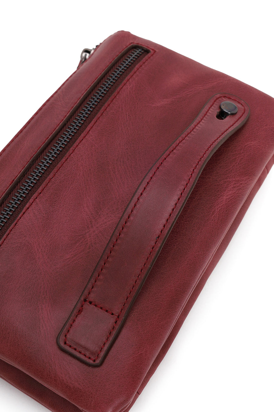 Male Burgundy Leather Handbag