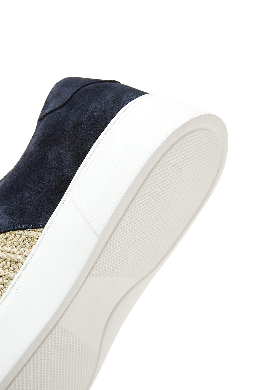 Erkek Lacivert Süet Deri Kalın Tabanlı Sneaker