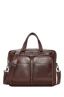 Men's Brown Long Strap Leather Briefcase | Derimod