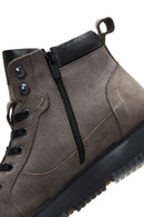 Men's Gray Leather Casual Boots | Derimod