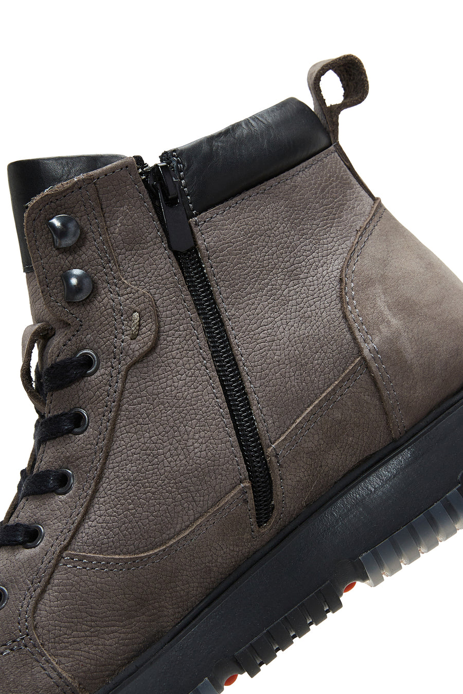 Men's Gray Leather Casual Boots