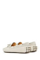 Woman Cream Leather Loafer | Derimod