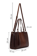 Woman Brown Long-Strap Patterned Shoulder Bag | Derimod