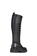 Geox Women's Black Iridea Zippered Leather Boots | Derimod