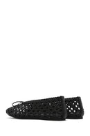 Women's Black Braided Ballerina | Derimod