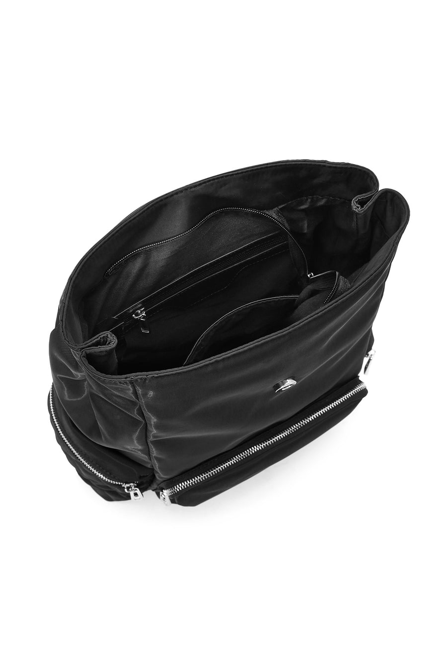 Women's Black Fabric Backpack