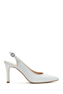 Women's White Leather Heeled Shoes | Derimod