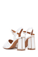 Women's White Thick Heeled Sandals | Derimod