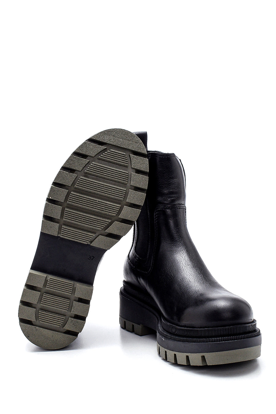 Women's Leather Thick Soled Chelsea Boots