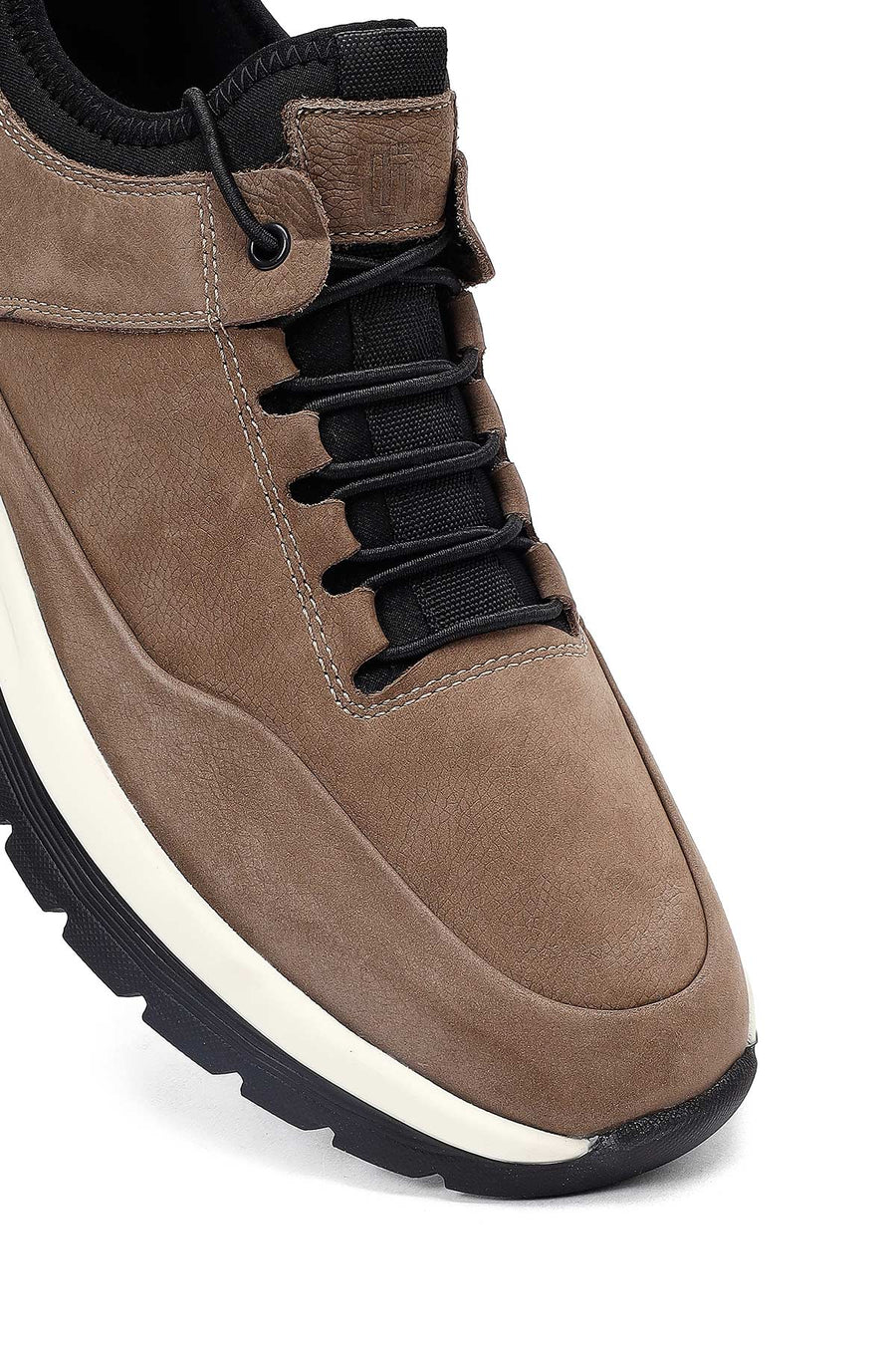 Male Mink Lace-up Thick-soled Nubuck Leather Casual Sneaker