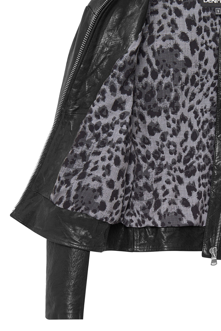 Escape Women's Black Short Leather Jacket