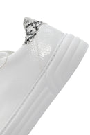 Women's White Patent Leather Thick Soled Sneaker | Derimod