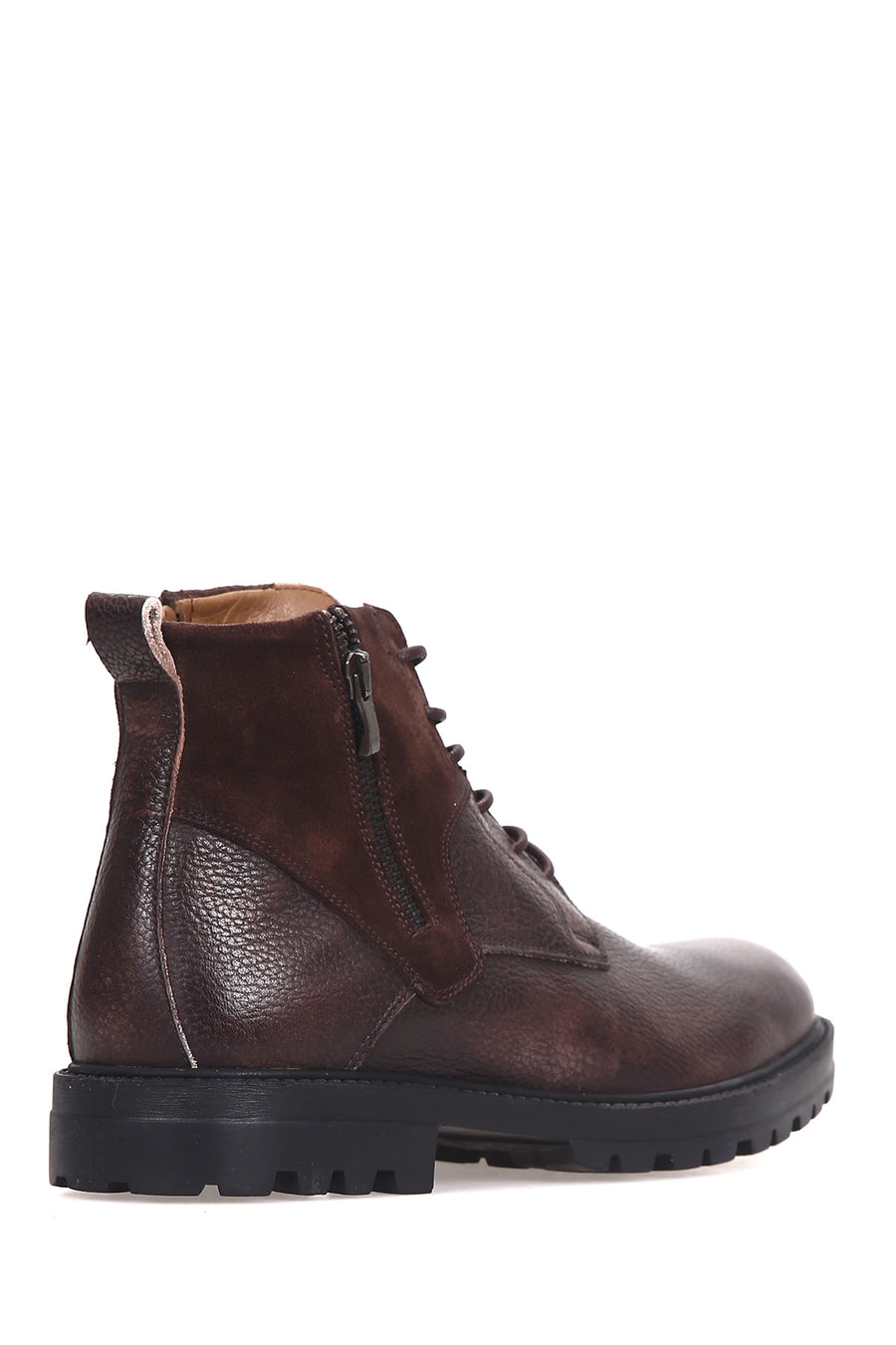 Men's Zippered Leather Boots