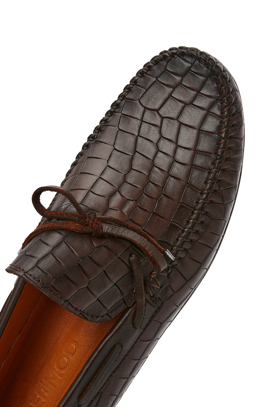 Erkek Kahverengi Kroko Deri Loafer