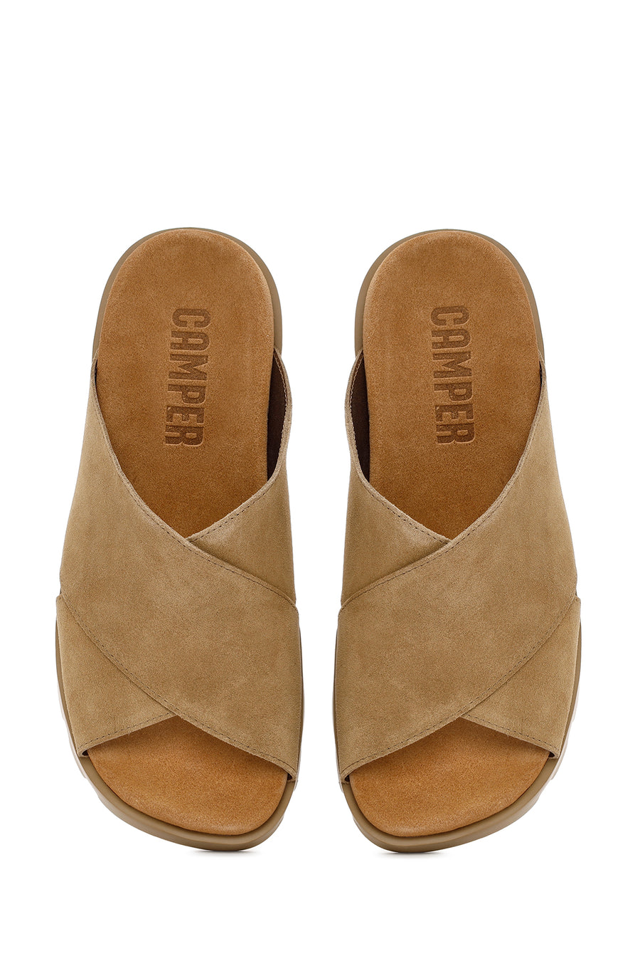 Camper Men's Brown Brutus Leather Slippers