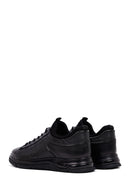 Erkek Siyah Bağcıklı Kalın Tabanlı Deri Casual Sneaker | Derimod