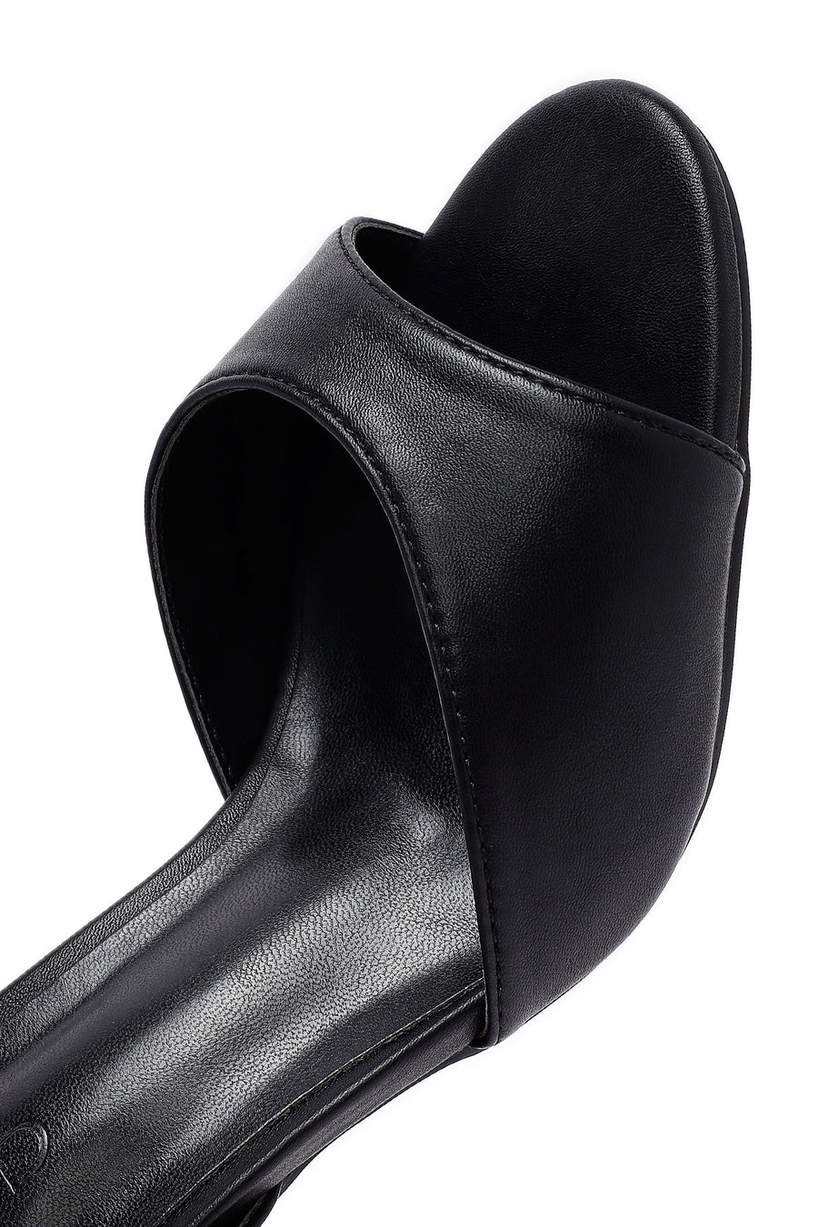 Women's Black Metallic Ankle Buckle Chunky Heel Sandals