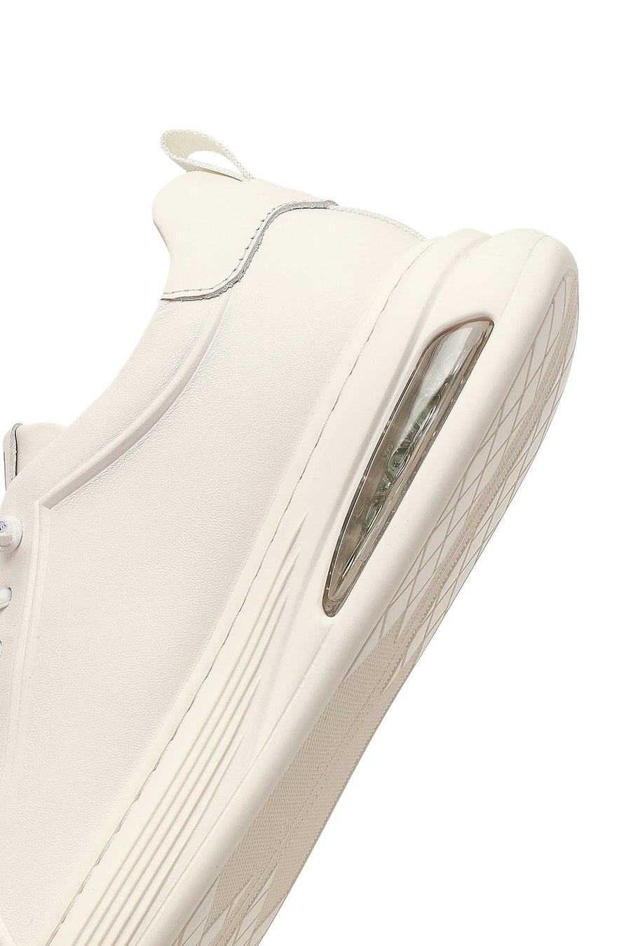 Erkek Beyaz Bağcıklı Deri Sneaker