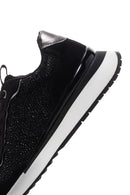 Women's Black Thick Soled Stone Sneaker | Derimod