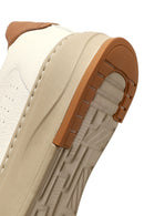 Men's White Lace-Up Thick-Soled Leather Sneaker | Derimod
