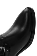 Women's Black Buckle Detailed Cowboy Boots | Derimod