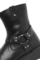 Men's Black Zippered Leather Casual Boots | Derimod