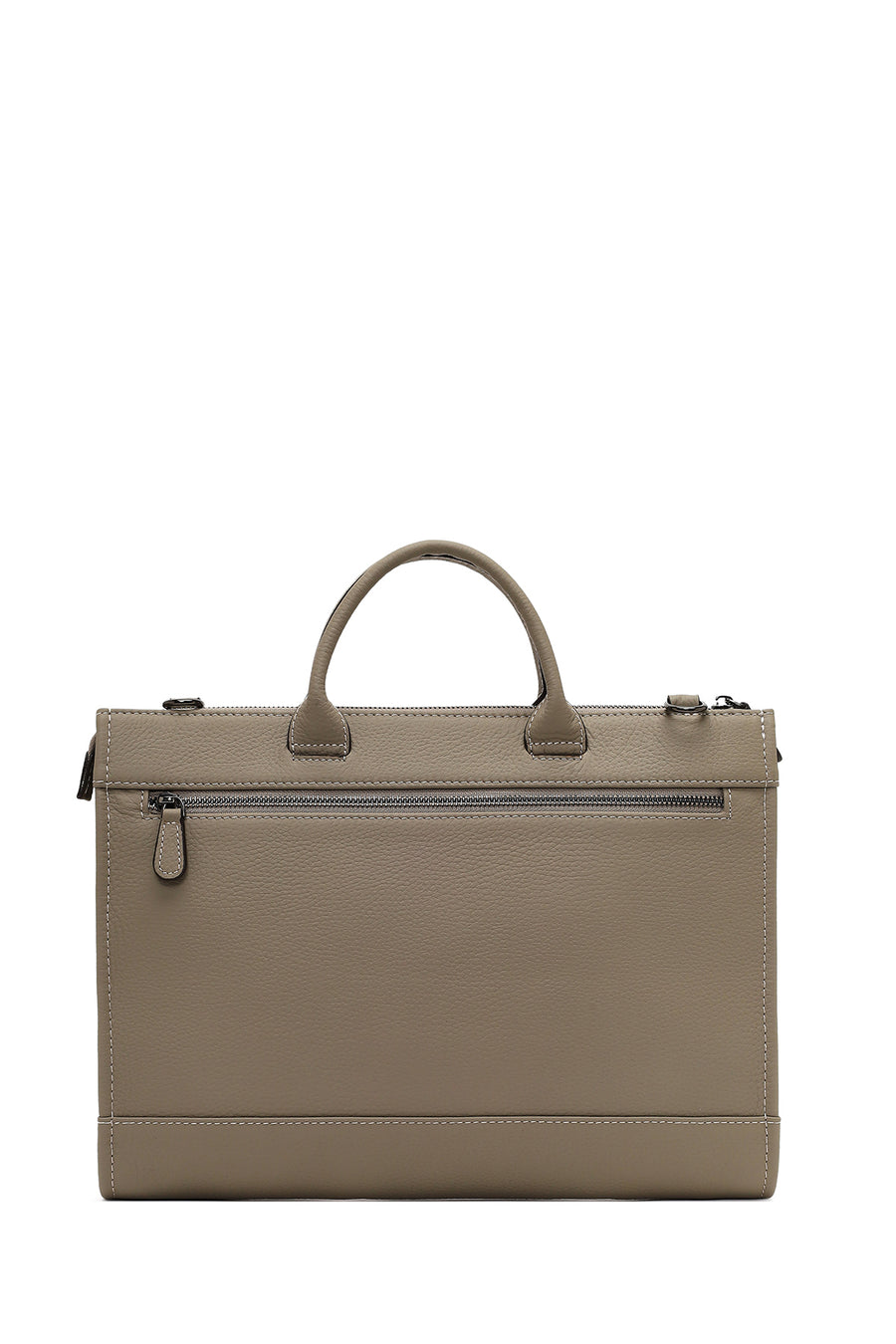 Men's Taupe Long Strap Leather Briefcase