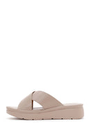 Women's Beige Thick Soled Comfort Slippers | Derimod