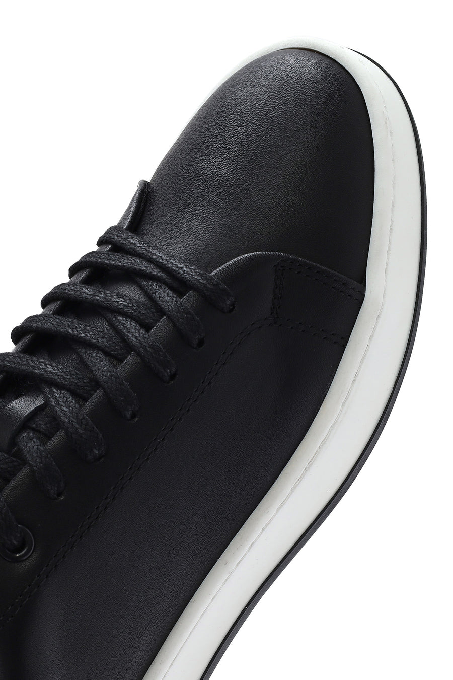 Men's Black Lace-up Leather Sneaker