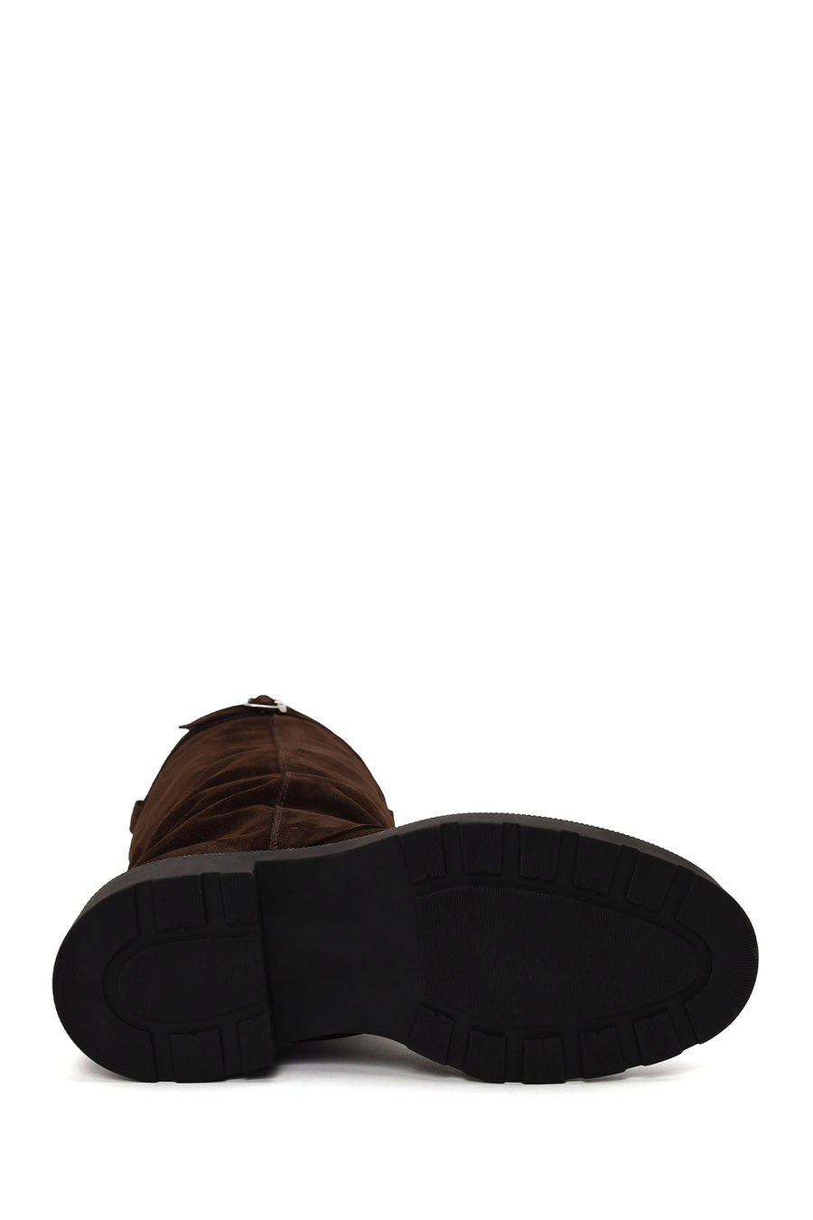 Woman Brown Thick-Soled Suede Boots