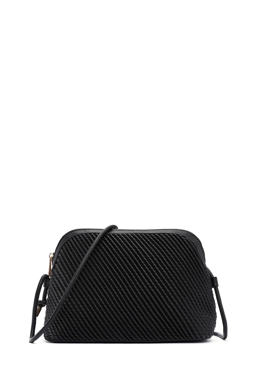 Women's Black Long Strap Quilted Patterned Crossbody Bag 24WBD2723KP | Derimod