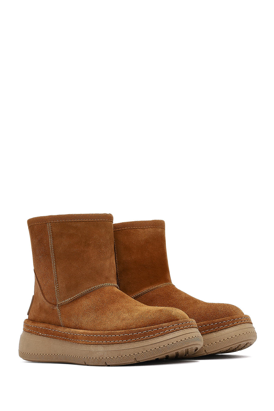 Women's Tan Suede Leather Teddy Boot