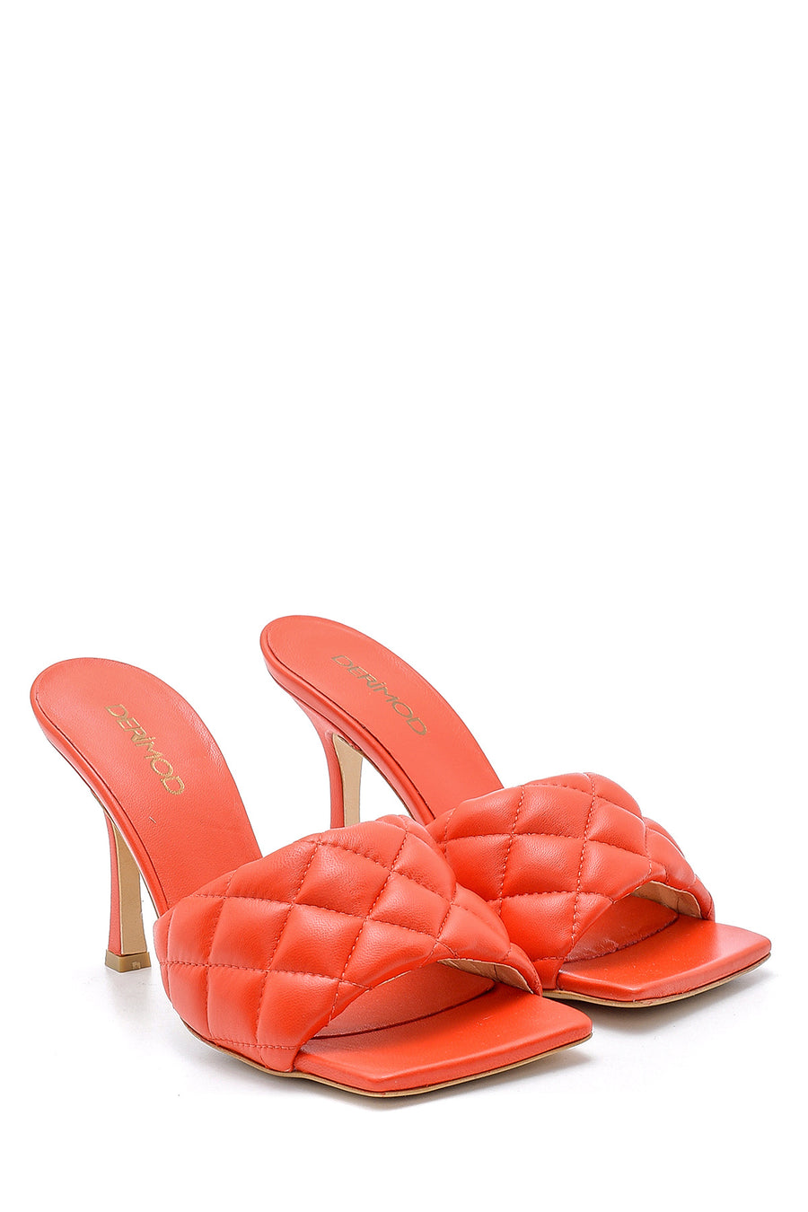 Women's Leather Heeled Slippers