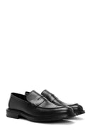 Men's Black Leather Casual Loafer | Derimod