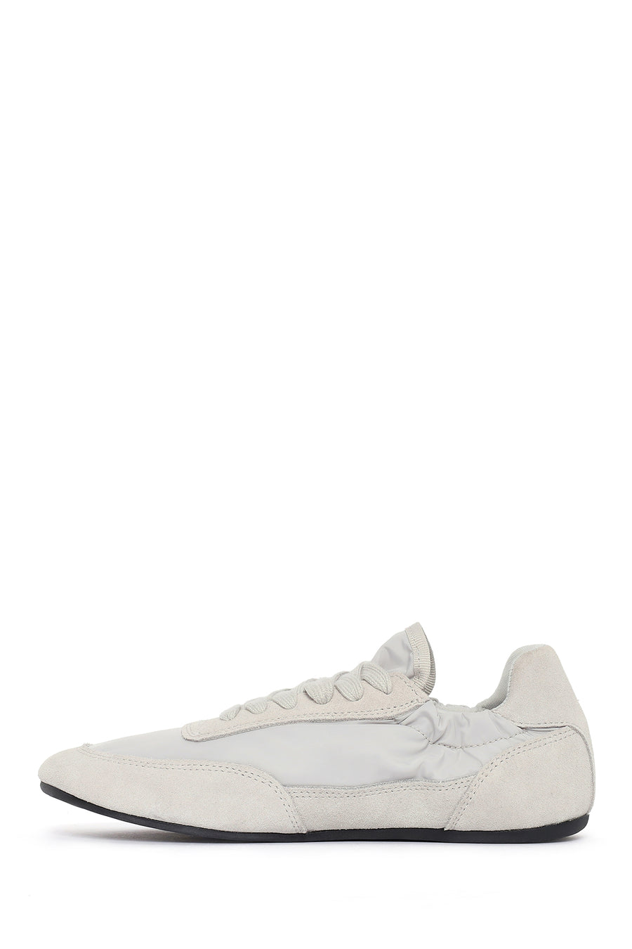 Women's Grey Lace-up Leather Sneaker