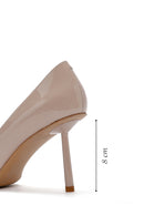 Women's Beige Heeled Leather Stiletto | Derimod