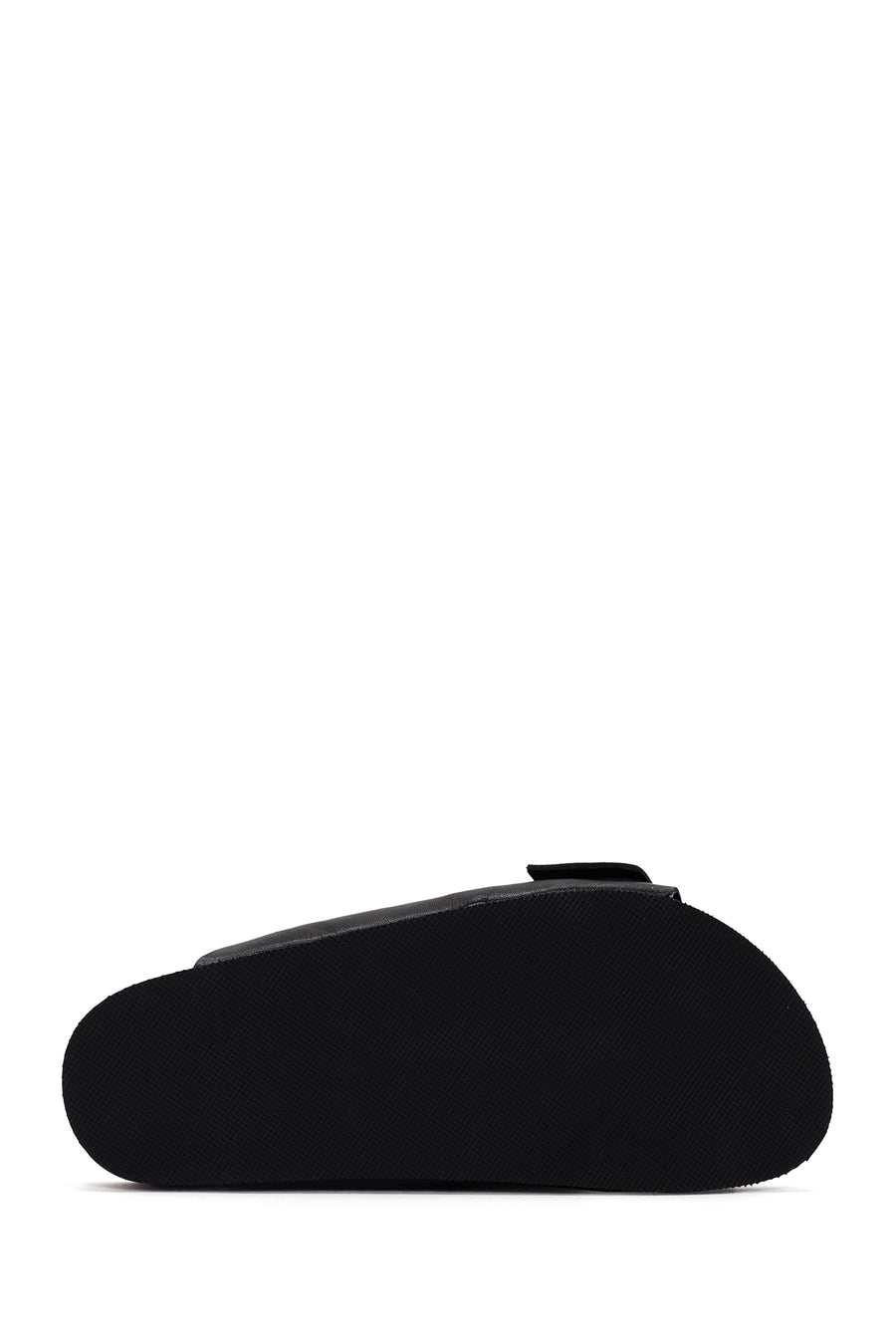 Women's Black Stoned Leather Slippers